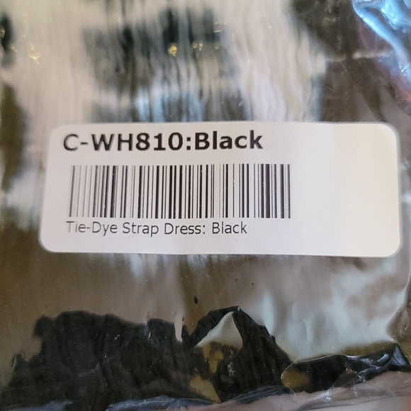 Black Tie-Dye Strap Dress - One Size Fits Most - Picture 5 of 6